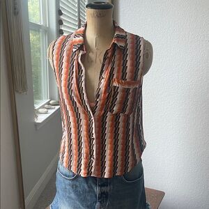 Forever 21 Multicolor Striped Sleeveless Blouse